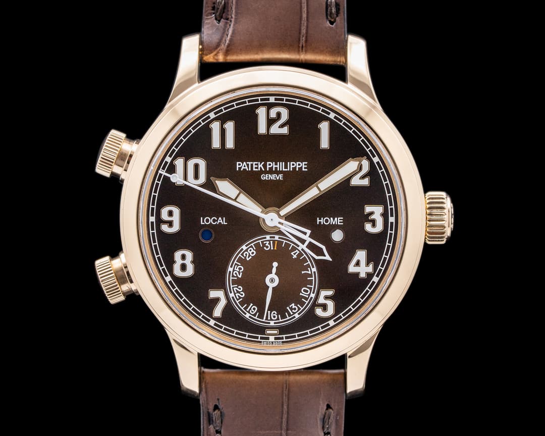 Patek Philippe Mid Size 7234R Calatrava Pilot Travel Time 18k Rose Gold 