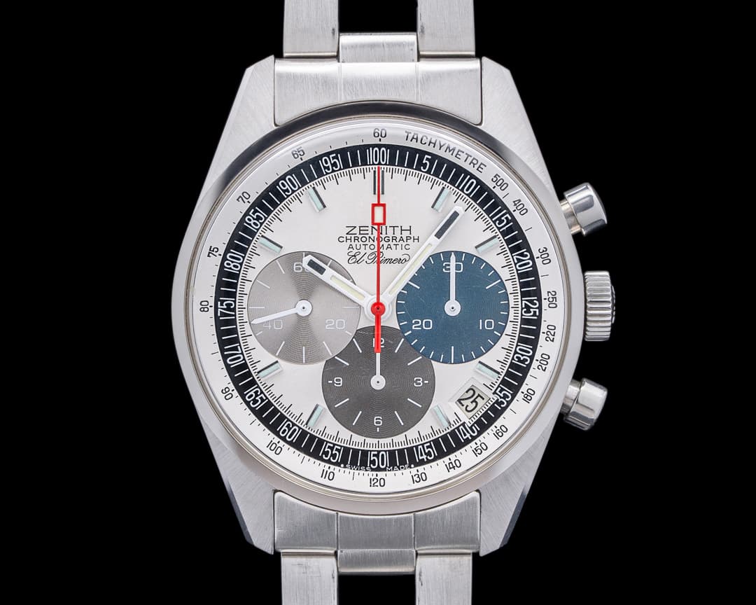Zenith A386 Vintage El Primero Tri Color RARE SS Circa 1969