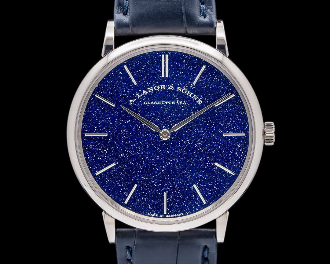 A. Lange and Sohne Saxonia Thin Manual Wind Blue Gold-Flux Dial 