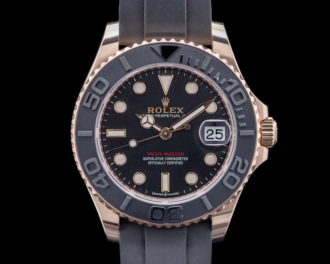 Rolex Yacht Master 18K Rose Gold / Rubber MIDSIZE 37MM 2024