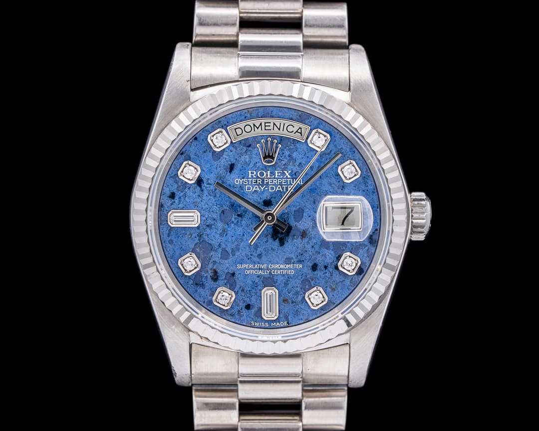 Rolex Day Date 18039 President Sodalite Diamond Dial BOX AND PAPERS RARE