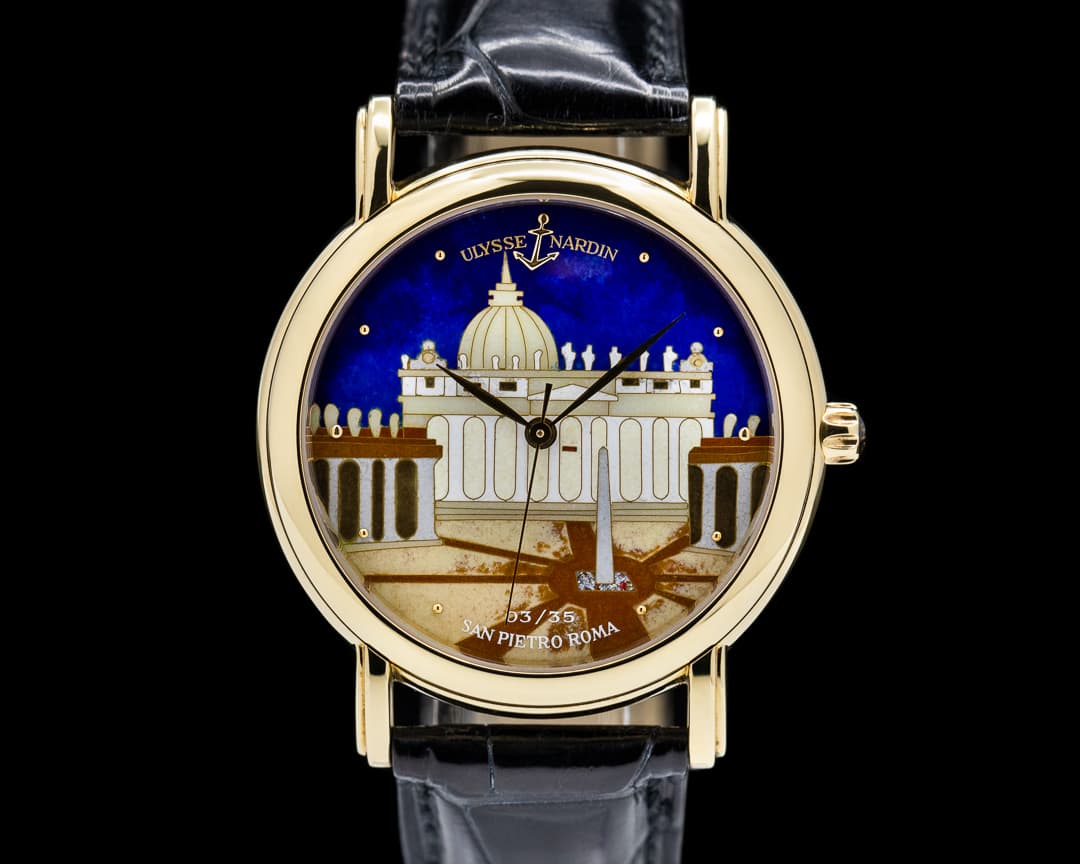 Ulysse Nardin San Marco 18k Yellow Gold "San Pietro Roma" Cloisonne Enamel Dial