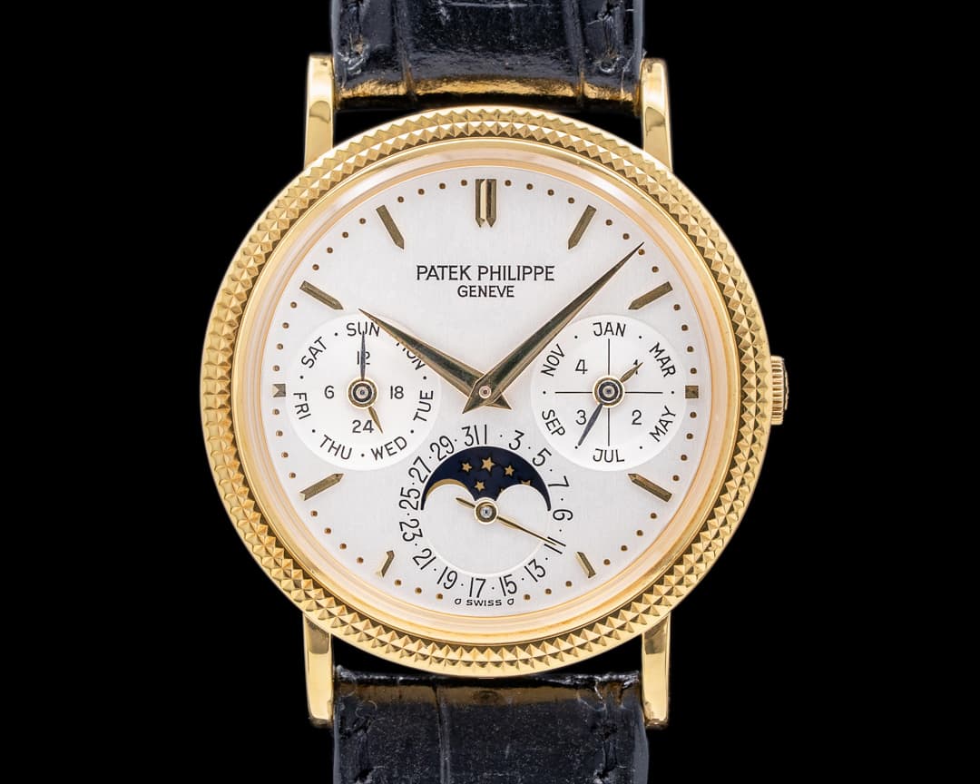 Patek Philippe Perpetual Calendar 18K YG Hobnail Bezel