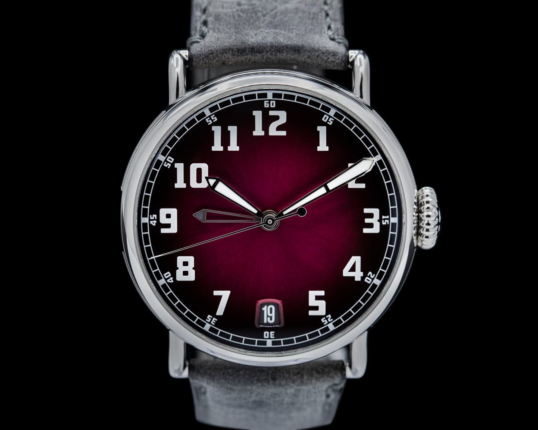 H. Moser and Cie. Heritage Dual Time Fume Burgundy Dial 2023