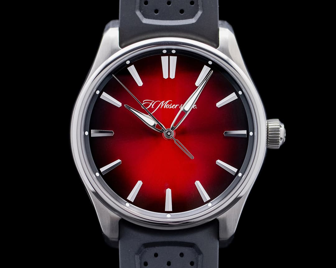 H. Moser & Cie. Pioneer Centre Seconds SS Red Fume Dial