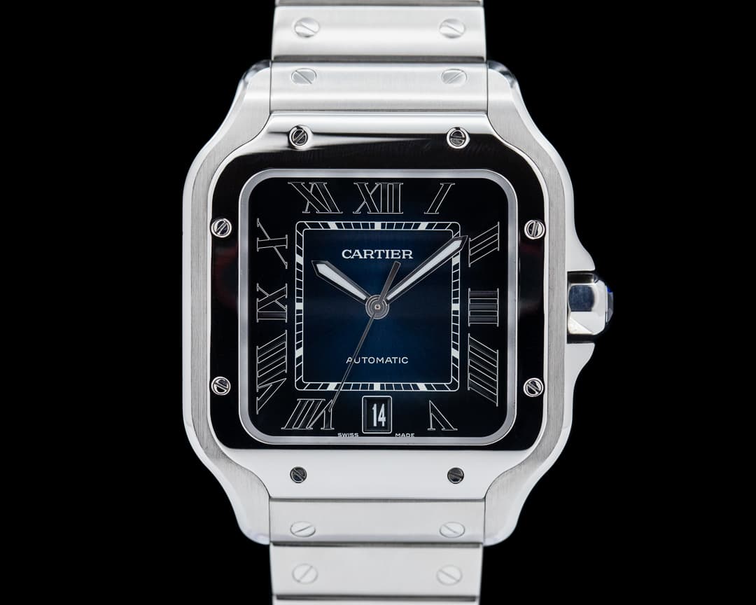 Cartier Santos Large SS / SS Blue Dial Automatic