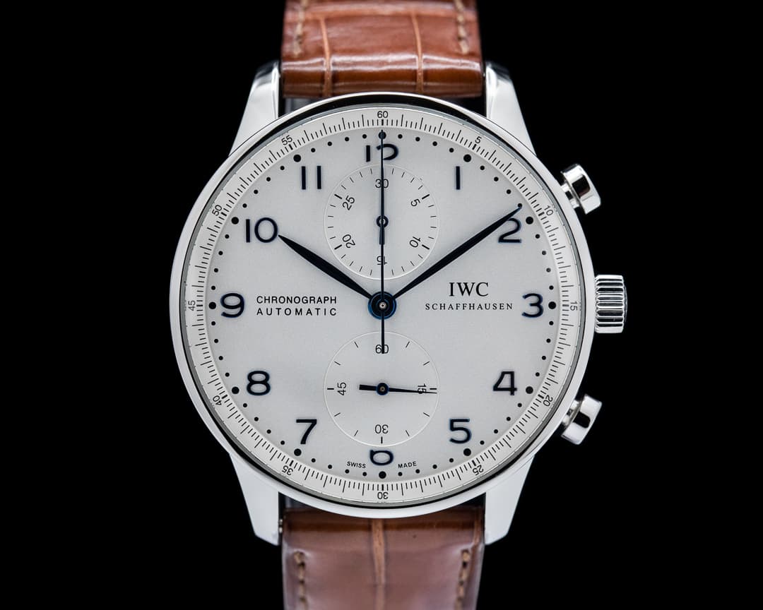 IWC Portuguese Chronograph SS Silver Dial / Blue Numerals