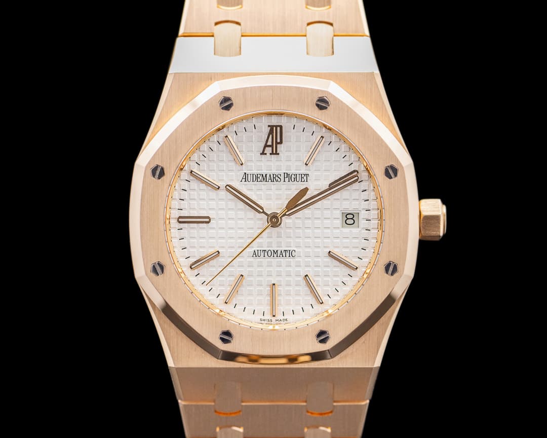 Audemars Piguet Royal Oak 15300OR Jumbo White Dial 18K Rose Gold
