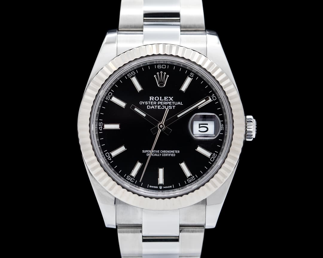 Rolex Datejust 41 126334 Black Stick Dial SS Oyster