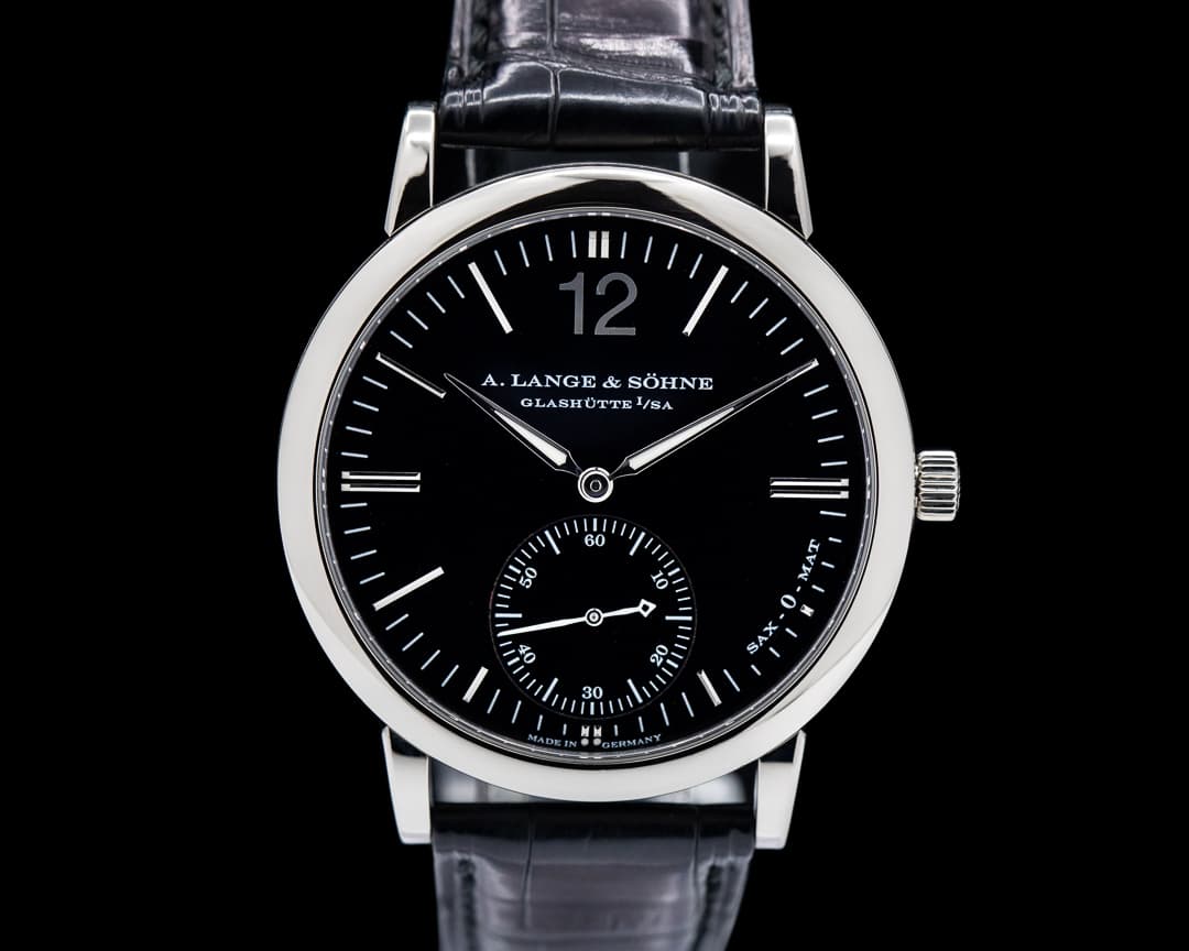 A. Lange and Sohne Langematik 18K White Gold Black Dial