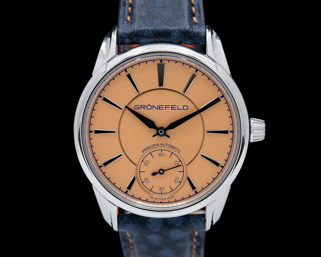 Gronefeld 1941 Principia Automatic Steel Salmon Dial 