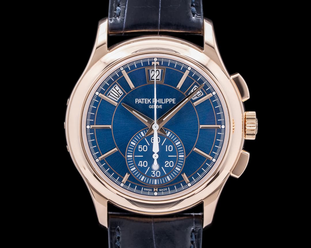 Patek Philippe Chronograph Annual 5905R Calendar Rose Gold / Blue Dial