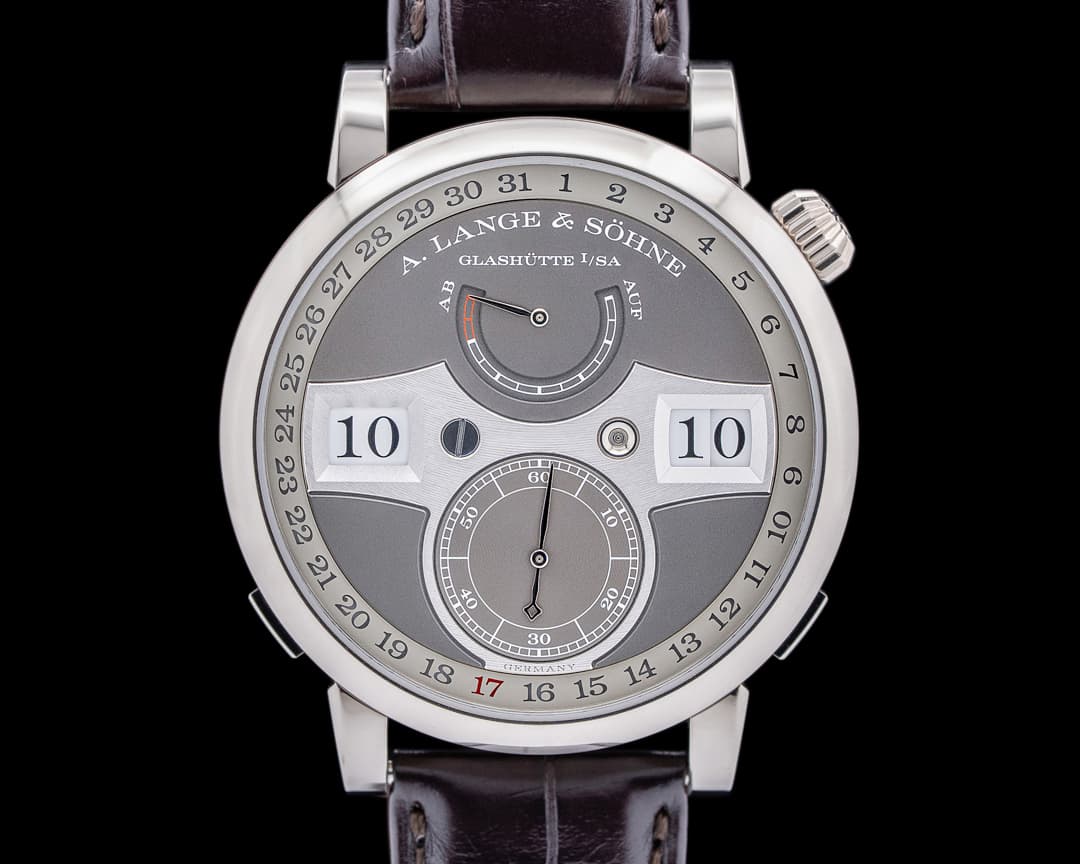 A. Lange and Sohne Zeitwerk Date 148.038 White Gold 