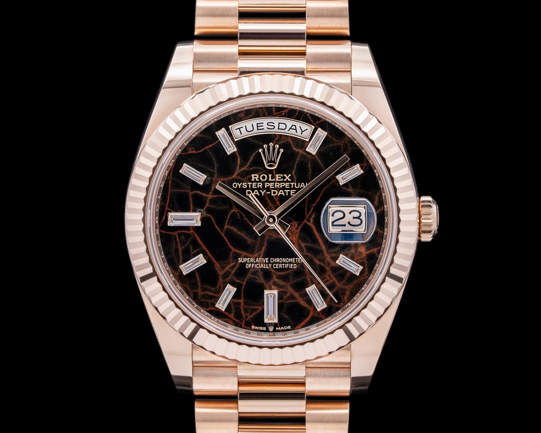Rolex Day Date President Everose Gold Eisenkiesel Diamond Dial 40MM UNWORN