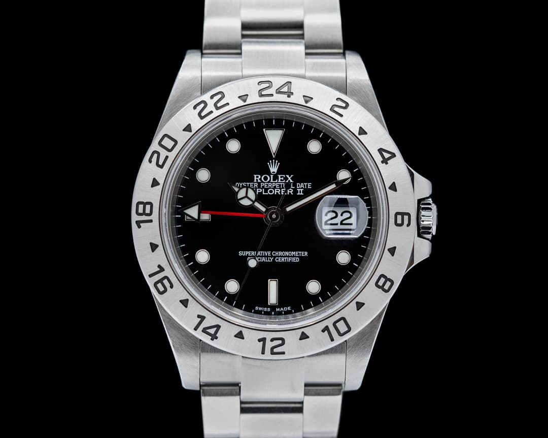 Rolex Explorer II SS Black Dial 16570 Full Set