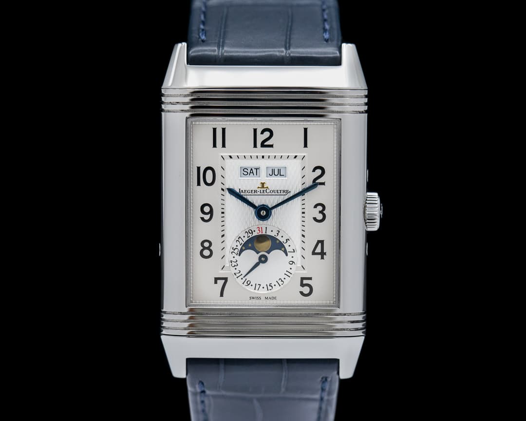 Jaeger LeCoultre Grande Reverso Calendar SS Silver Dial Deployant