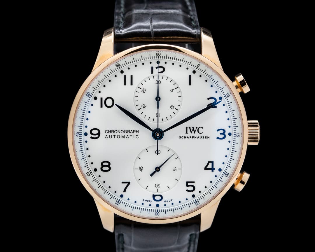 IWC Portugieser Chronograph Edition 150 YEARS 18K Yellow Gold / White Dial