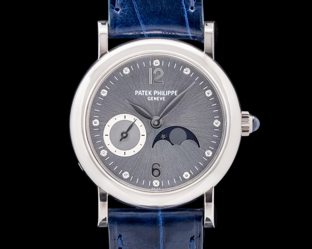 Patek Philippe Calatrava Ladies 18k White Gold Moon Diamonds