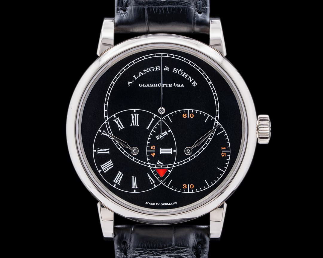 A. Lange and Sohne Richard Lange 252.029 JUMPING SECONDS White Gold Black Dial 