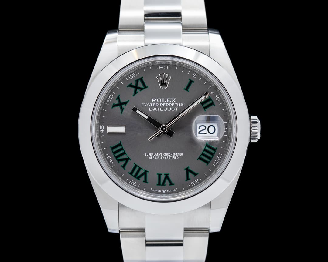 Rolex Datejust 41 126300 Wimbledon Slate Roman Dial SS