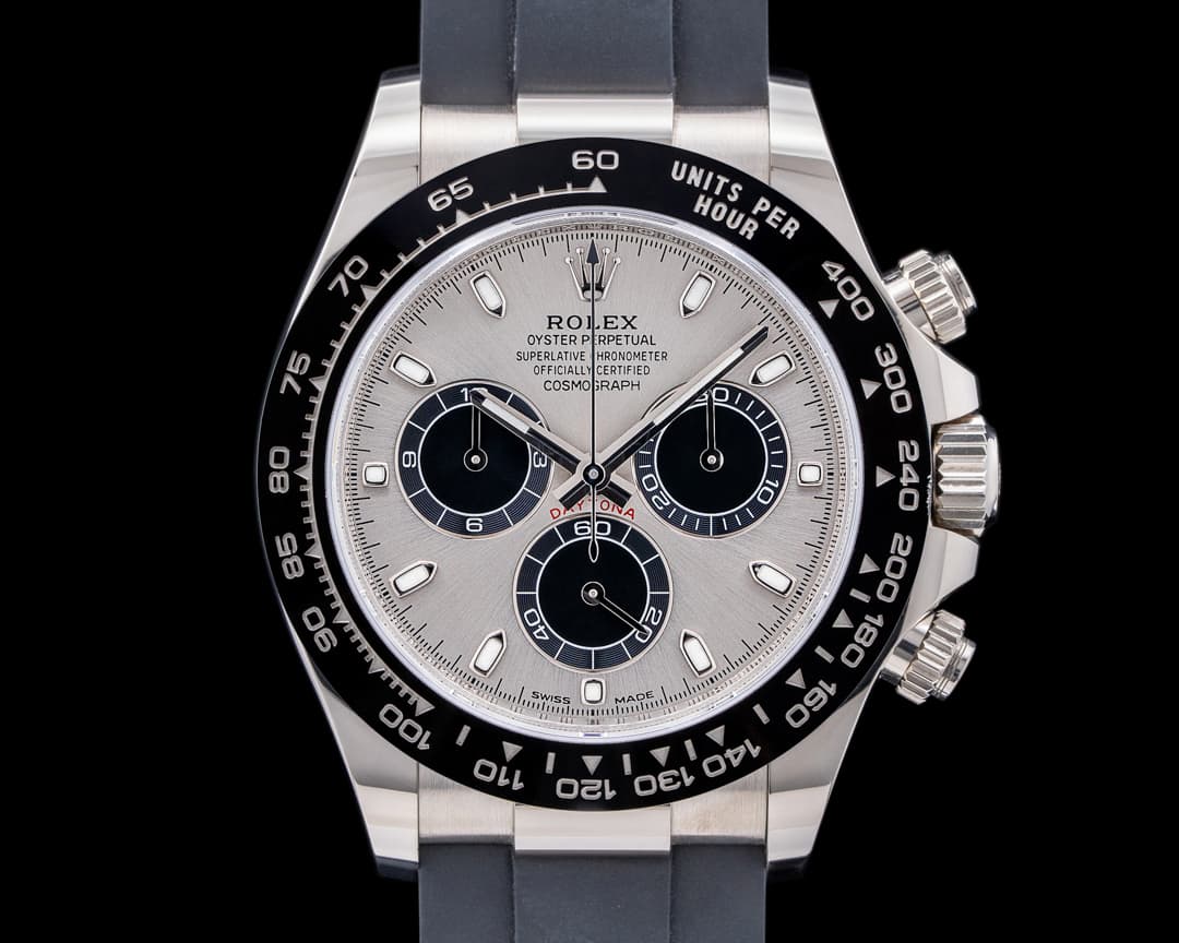 Rolex Daytona 116519 18K White Gold Ceramic Oysterflex Silver Dial