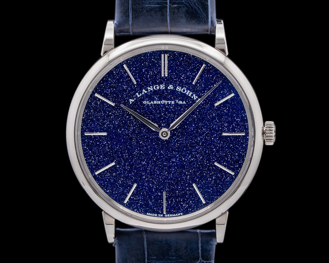 A. Lange and Sohne Saxonia Thin Manual Wind Blue Gold-Flux Dial 
