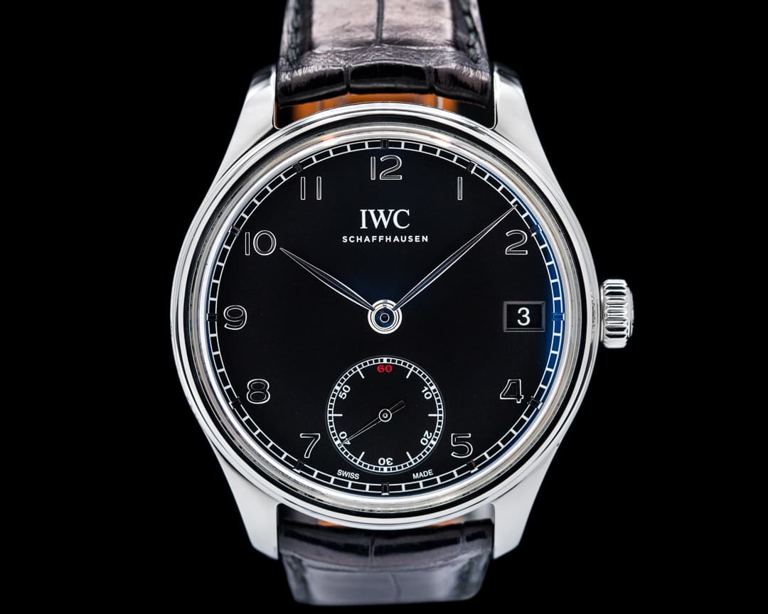 IWC Portuguese Hand Wound Eight Days SS / Black Dial 75th Anniversary
