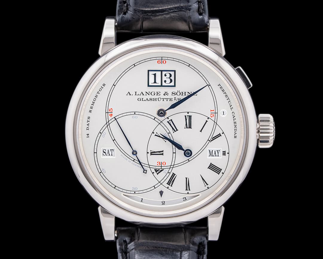 A. Lange and Sohne Richard Lange Perpetual Calendar "TERRALUNA" 18K White Gold ALS SERVICED