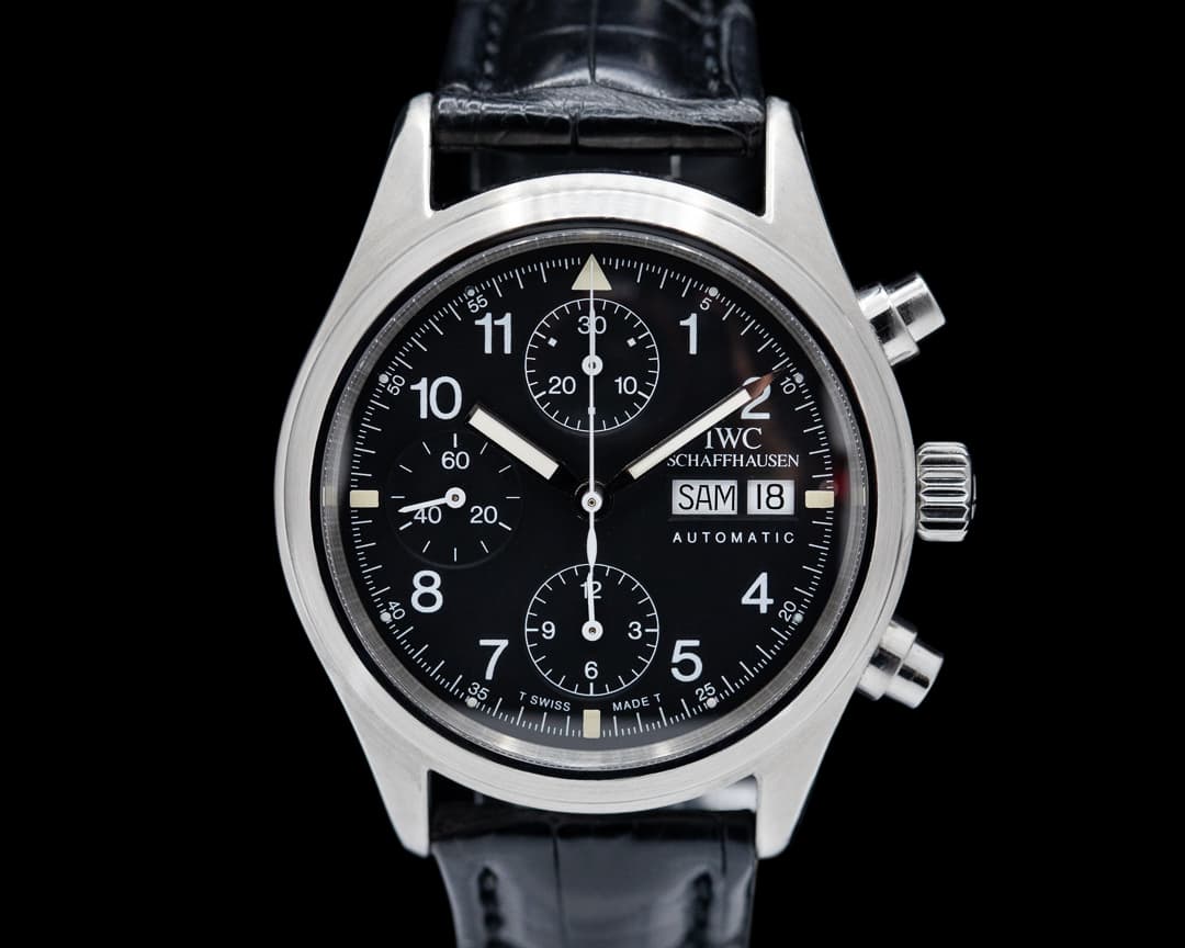 IWC Pilot Chronograph SS Black Dial Full set