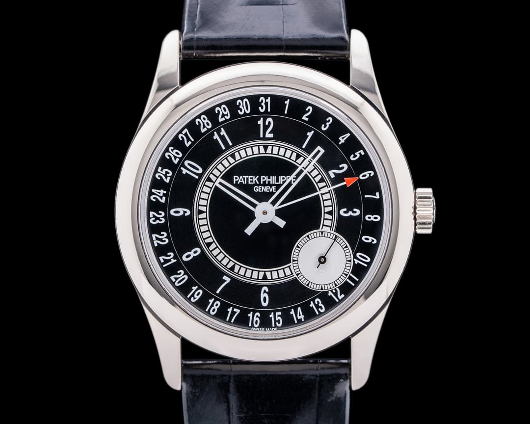 Patek Philippe Calatrava 6006G Black Dial 18K White Gold