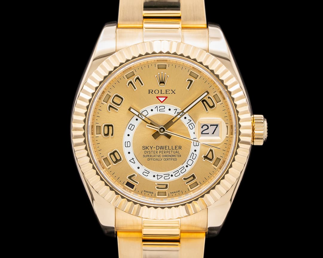 Rolex Sky Dweller 18K Yellow Gold / Champagne Dial 
