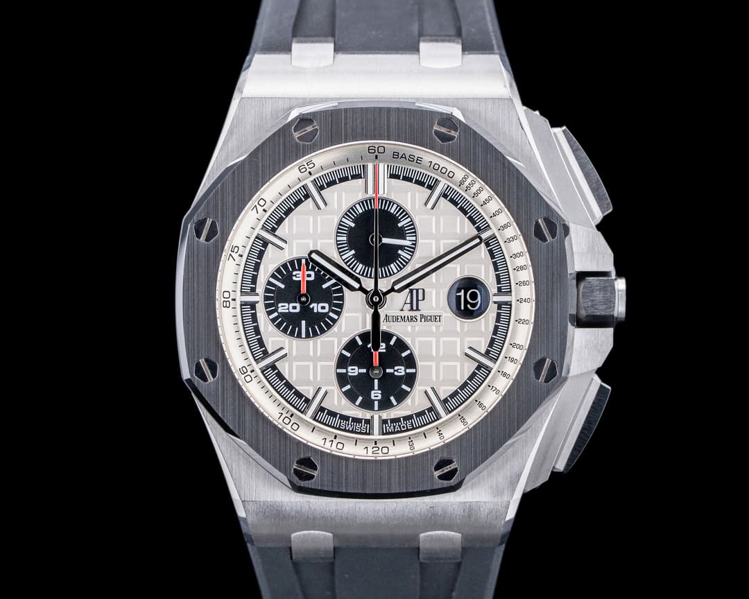 Audemars Piguet Royal Oak Offshore Silver Dial Ceramic Bezel SS / Rubber