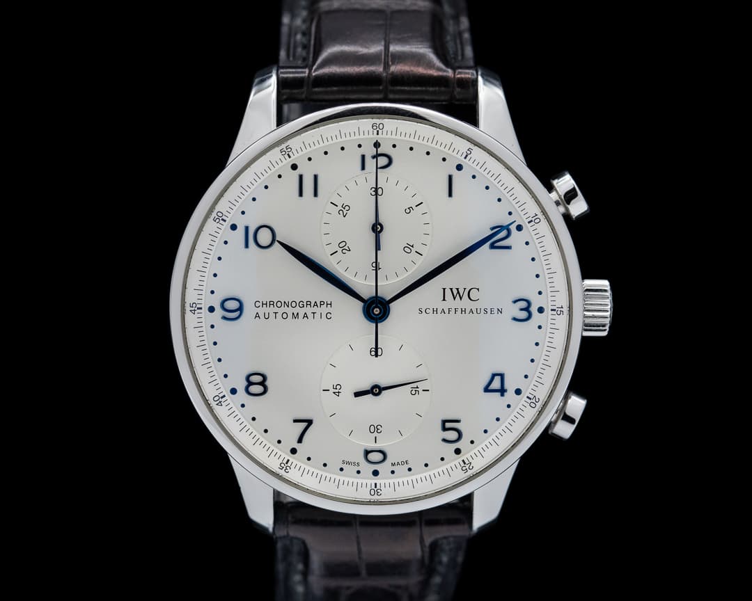 IWC Portuguese Chronograph SS Silver Dial / Blue Numerals