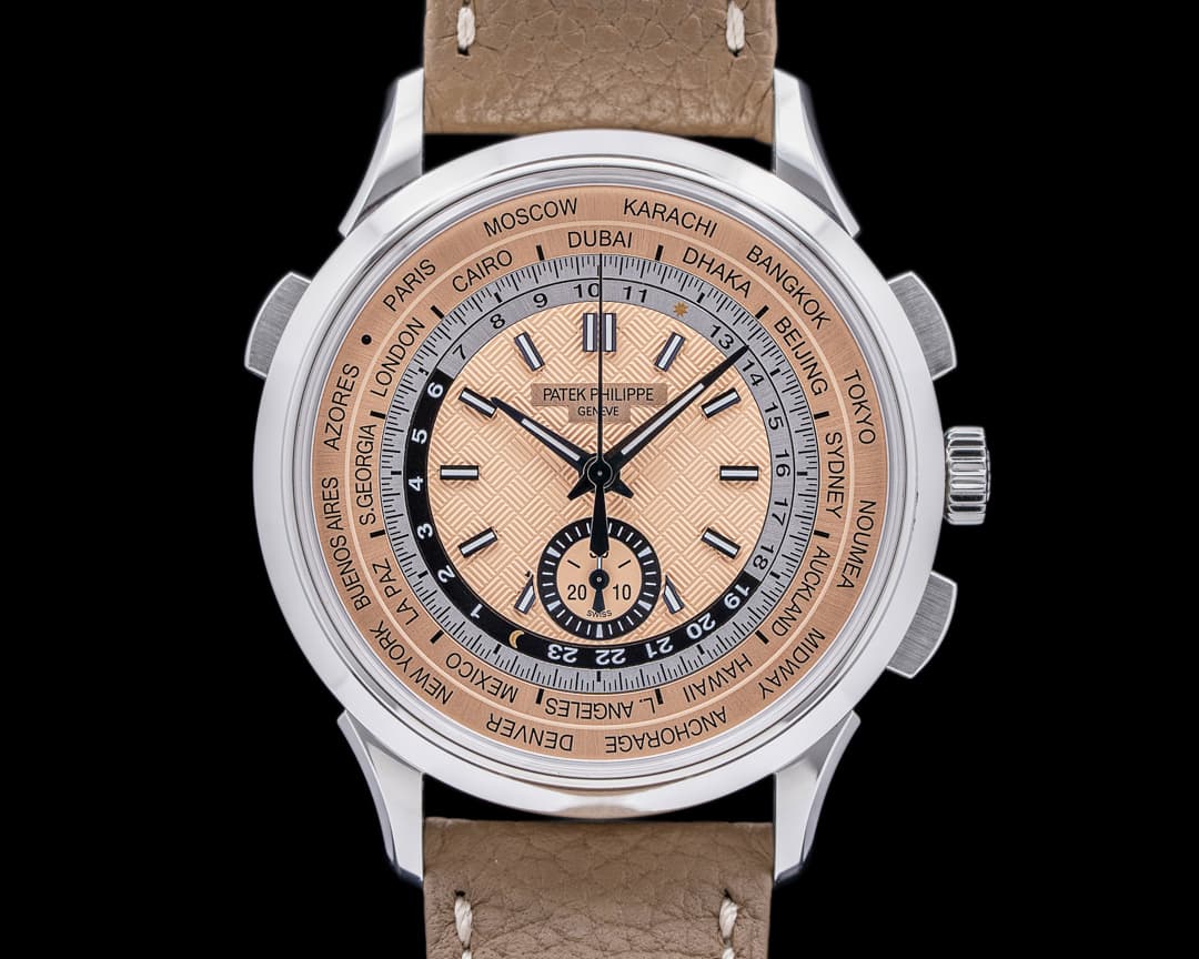 Patek Philippe World Time 5935A Chronograph SS Salmon Dial