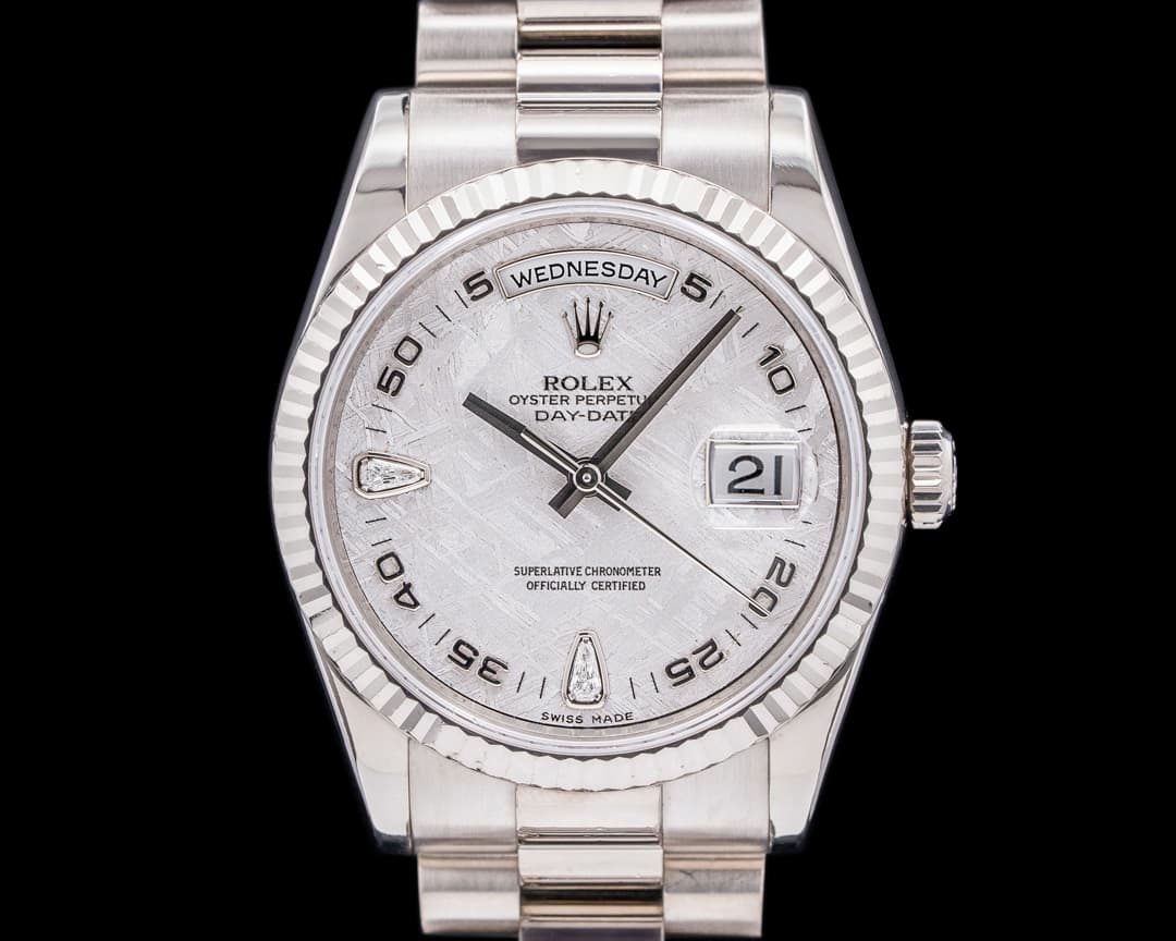 Rolex Day Date President 18K White Gold Meteorite Diamond Dial