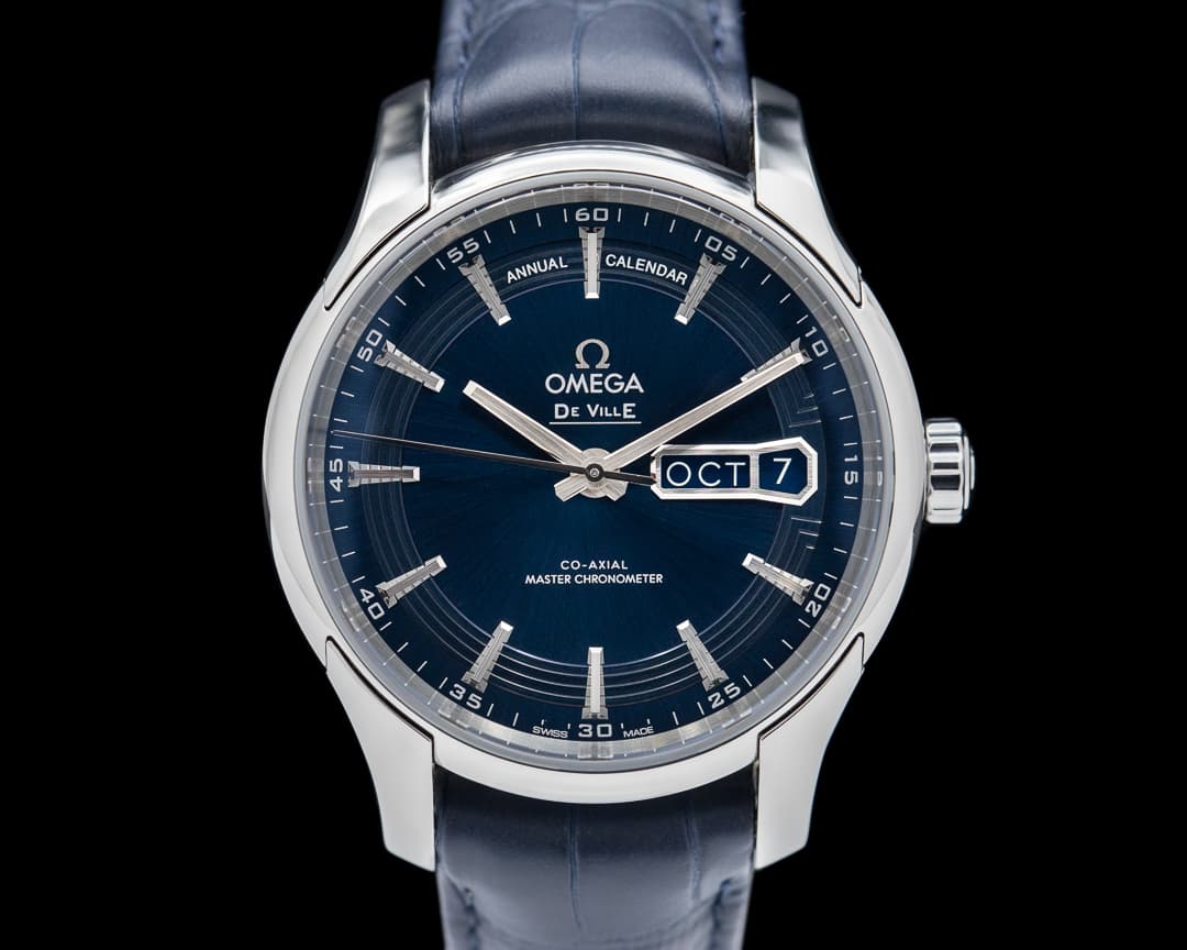 Omega DeVille Hour Vision Annual Calendar Co Axial Chronometer SS / Leather
