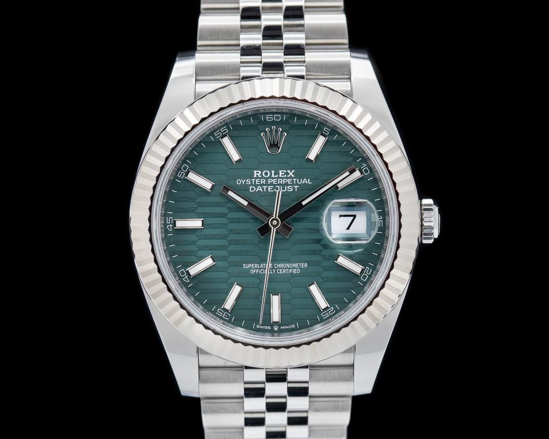 Rolex Datejust 41 Mint Stick Motif Dial SS / SS Jubilee 2023