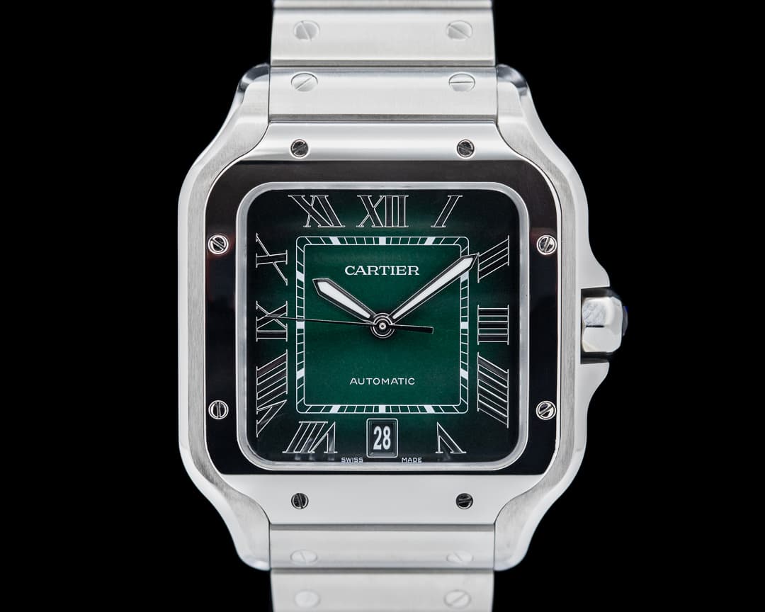 Cartier Santos Green Dial Large SS Automatic