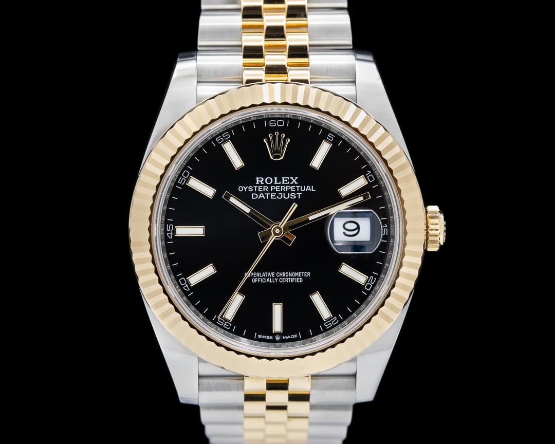 Rolex Datejust 41 Black Stick Dial 18K / SS