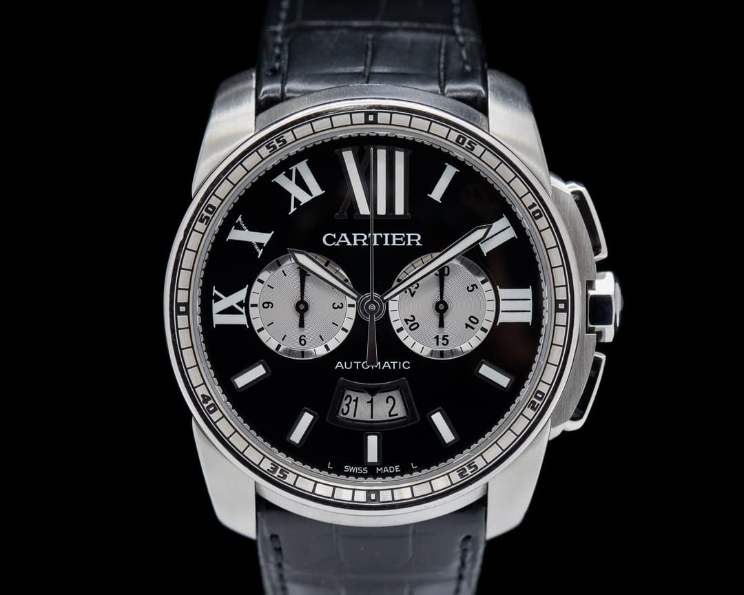 Cartier Calibre de Cartier Chronograph Black Dial SS