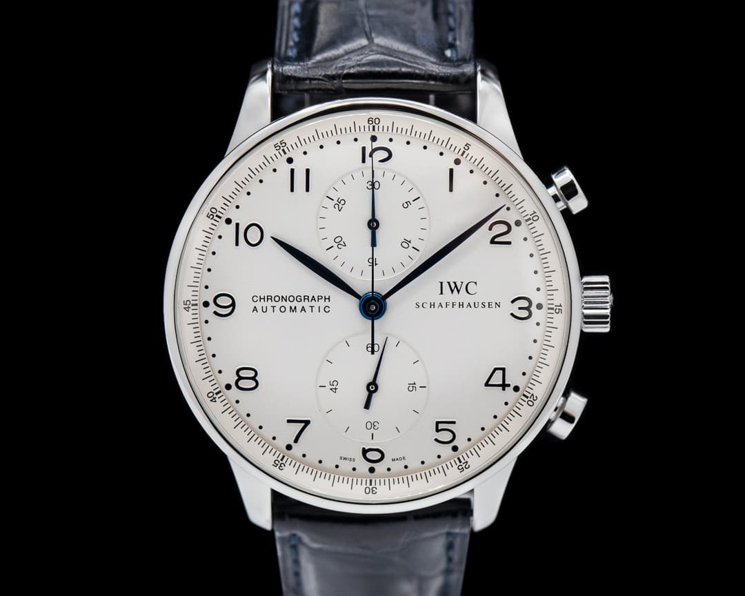 IWC Portuguese Chronograph SS Silver Dial / Blue Numerals