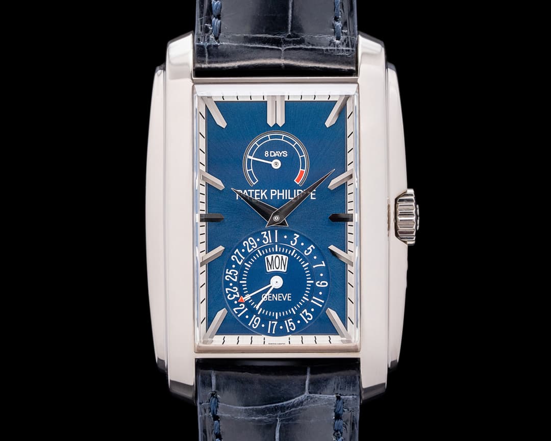 Patek Philippe Gondolo 8 Day Manual Wind Blue Dial 18K White Gold