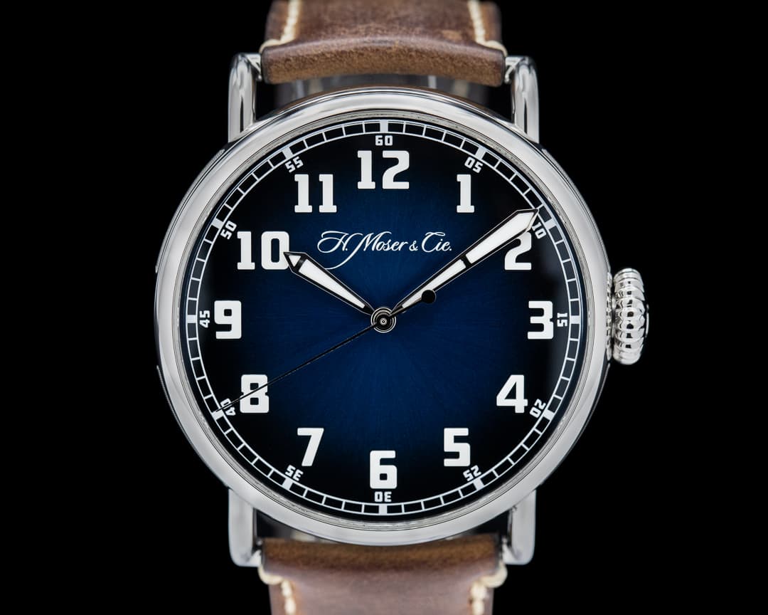 H. Moser and Cie. Heritage Pilot Center Seconds Funky Blue Dial