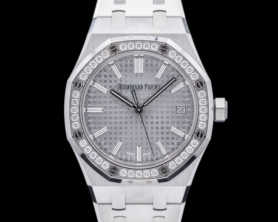Audemars Piguet Royal Oak 15551ST 50th Anniversary 37mm Grey Dial with Diamonds
