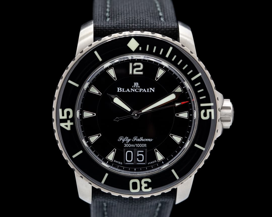 Blancpain Fifty Fathoms Grande Date / Black Dial Titanium