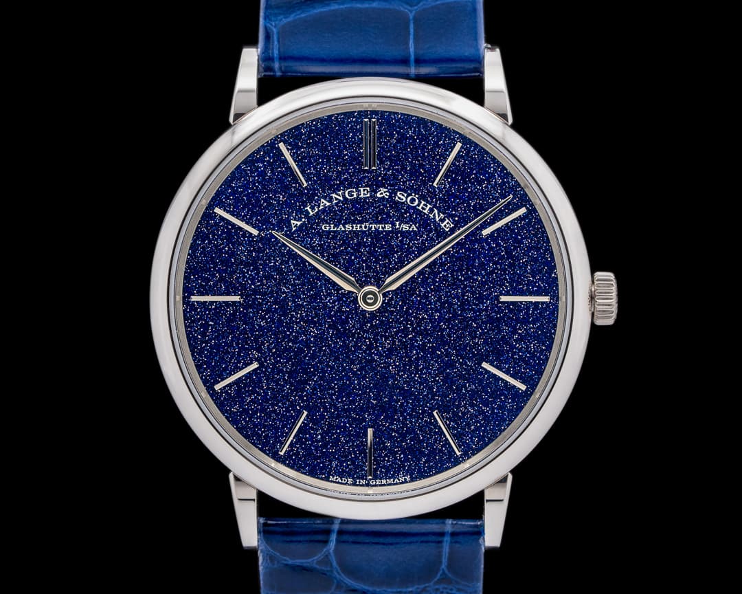 A. Lange and Sohne Saxonia Thin Manual Wind Blue Gold-Flux Dial