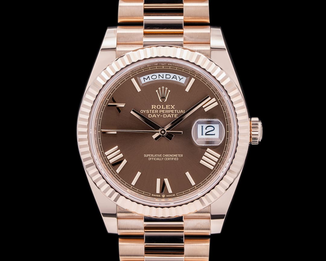 Rolex Day Date Presidential Everose Gold Chocolate Dial 40MM