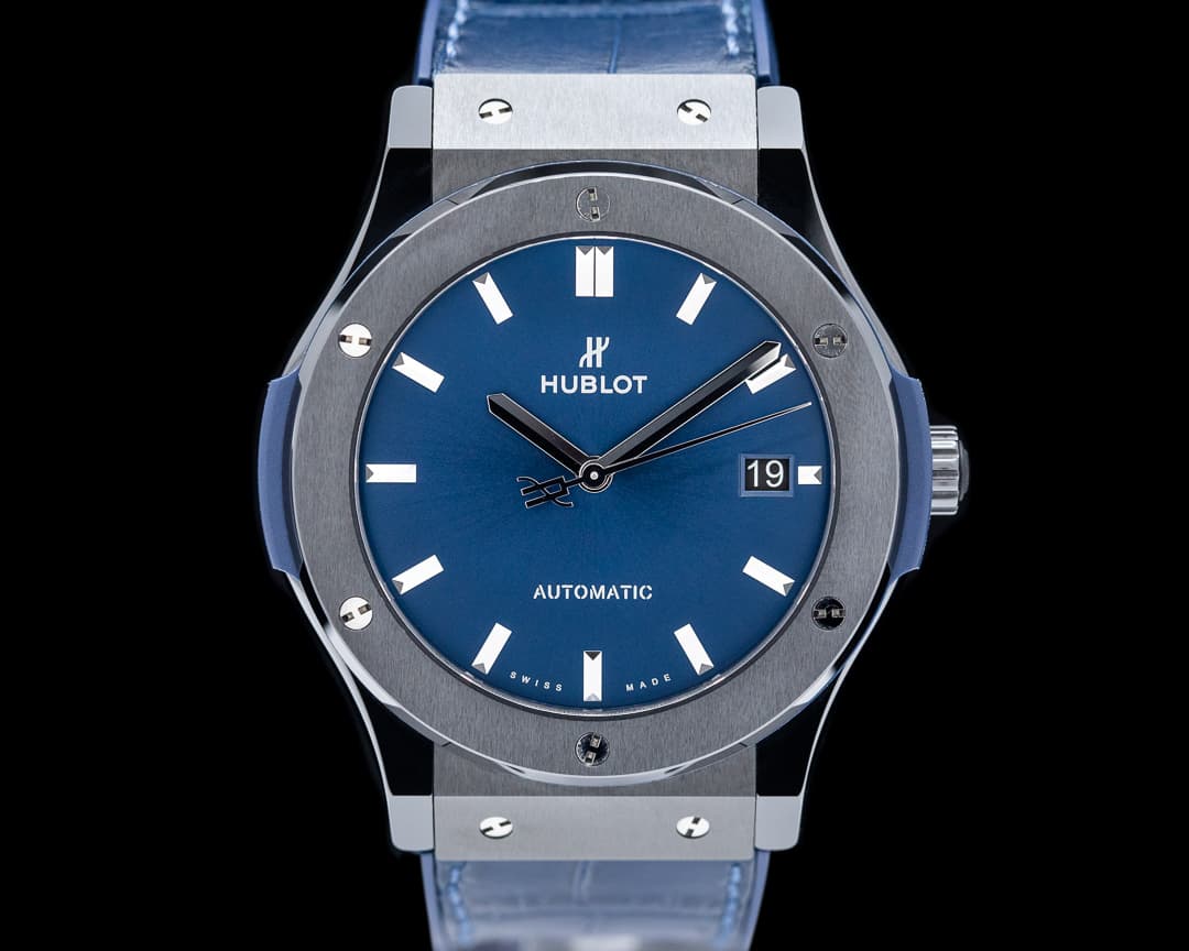 Hublot Classic Fusion 45mm Blue Ceramic / Alligator