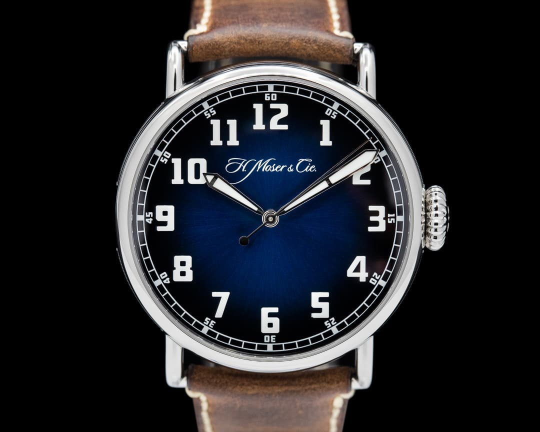 H. Moser and Cie. Heritage Pilot Center Seconds Funky Blue Dial