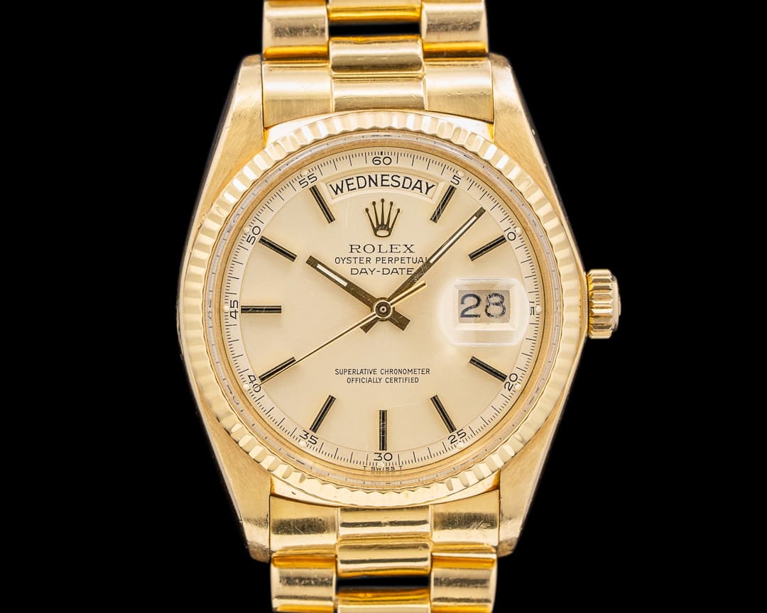 Rolex Oyster Perpetual Day Date 18K YG 1977 FULL SET